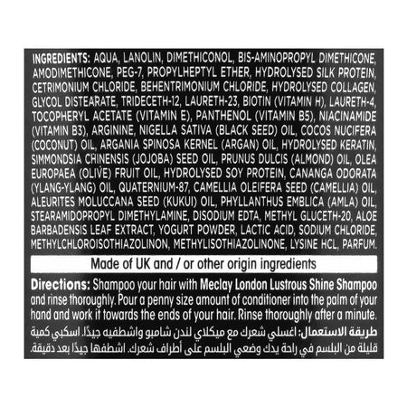 Meclay London 10 Nourishing Oils Lustrous Shine Conditioner, 180ml - Image 3