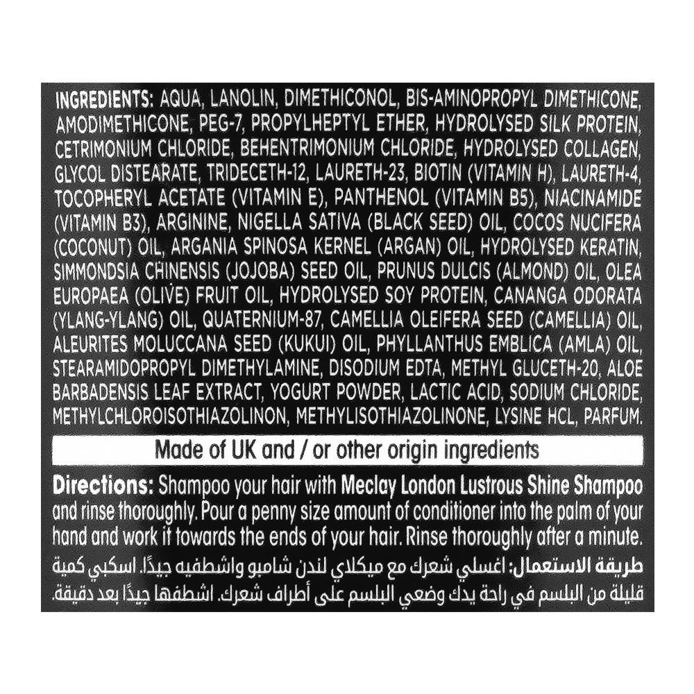 Meclay London 10 Nourishing Oils Lustrous Shine Conditioner, 180ml - Image 3