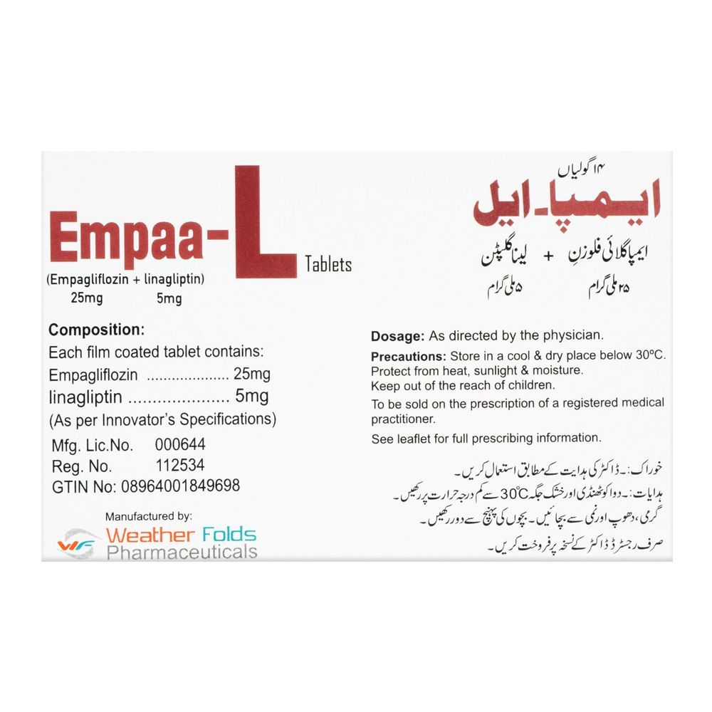 Horizon Pharma Empaa-L Tablet, 25mg+5mg, 14-Pack - Image 3