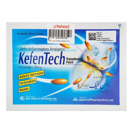 Matrix Pharma Kefen Tech Plaster Sheets, 10-Pack, (3.9 X 2.7 Inches) - Main Image