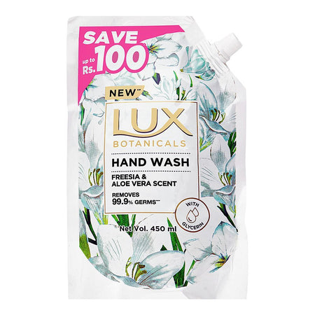Lux Botanicals Freesia & Aloe Vera Scent Hand Wash Refill, 450ml Save Rs.100/- - Main Image