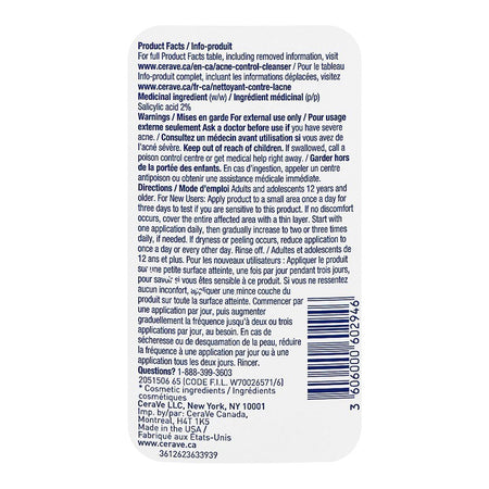CeraVe Acne Control Cleanser With 2% Salicylic Acid, 237ml - Image 3