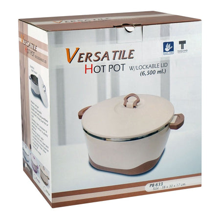 Happy Ware Hot Pot With Lockable Lid, 38 X 30 X 17cm, 6500ml, Brown, SU-633 - Image 3