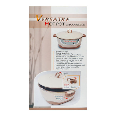 Happy Ware Hot Pot With Lockable Lid, 38 X 30 X 17cm, 6500ml, Brown, SU-633 - Image 4