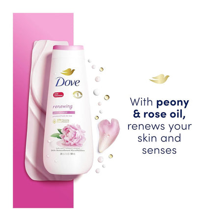 Dove Renewing Peony & Rose Oil Nourishing Body Wash, 591ml - Image 4