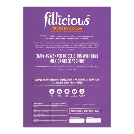 Fitlicious Crunchy Cocoa Cereal, 300g - Main Image