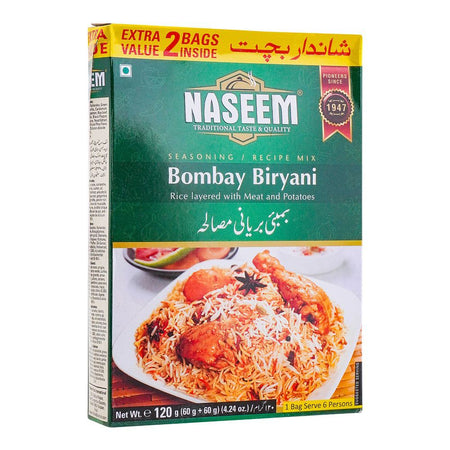 Naseem Bombay Biryani Recipe Masala, 2 Bags Inside, 1 Bag Serve 6 Persons, 120g - Main Image