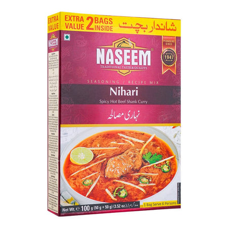 Naseem Nihari Recipe Masala, 2 Bags Inside, 1 Bag Serve 6 Persons, 100g - Main Image