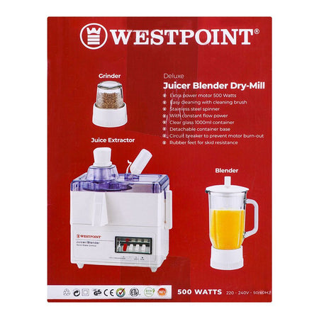 West Point Deluxe 3-In-1 Juicer Blender & Grinder WF-7501, 500W - Image 3
