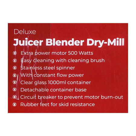 West Point Deluxe 3-In-1 Juicer Blender & Grinder WF-7501, 500W - Image 4
