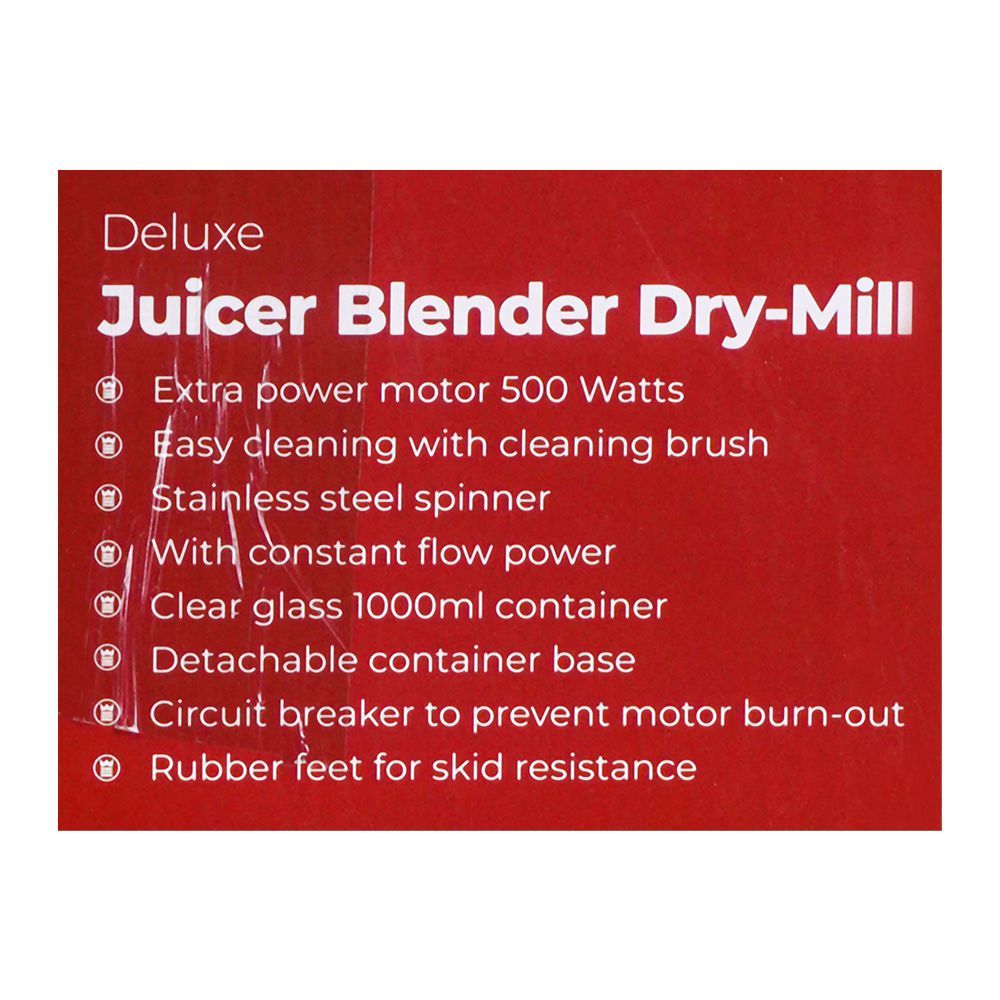 West Point Deluxe 3-In-1 Juicer Blender & Grinder WF-7501, 500W - Image 4