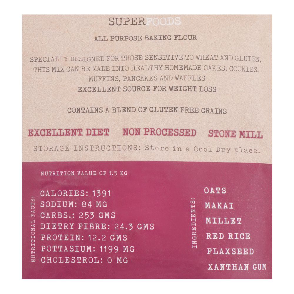 Qureshi Farms Stone Mill Gluten Free Flour, 1Kg - Image 3