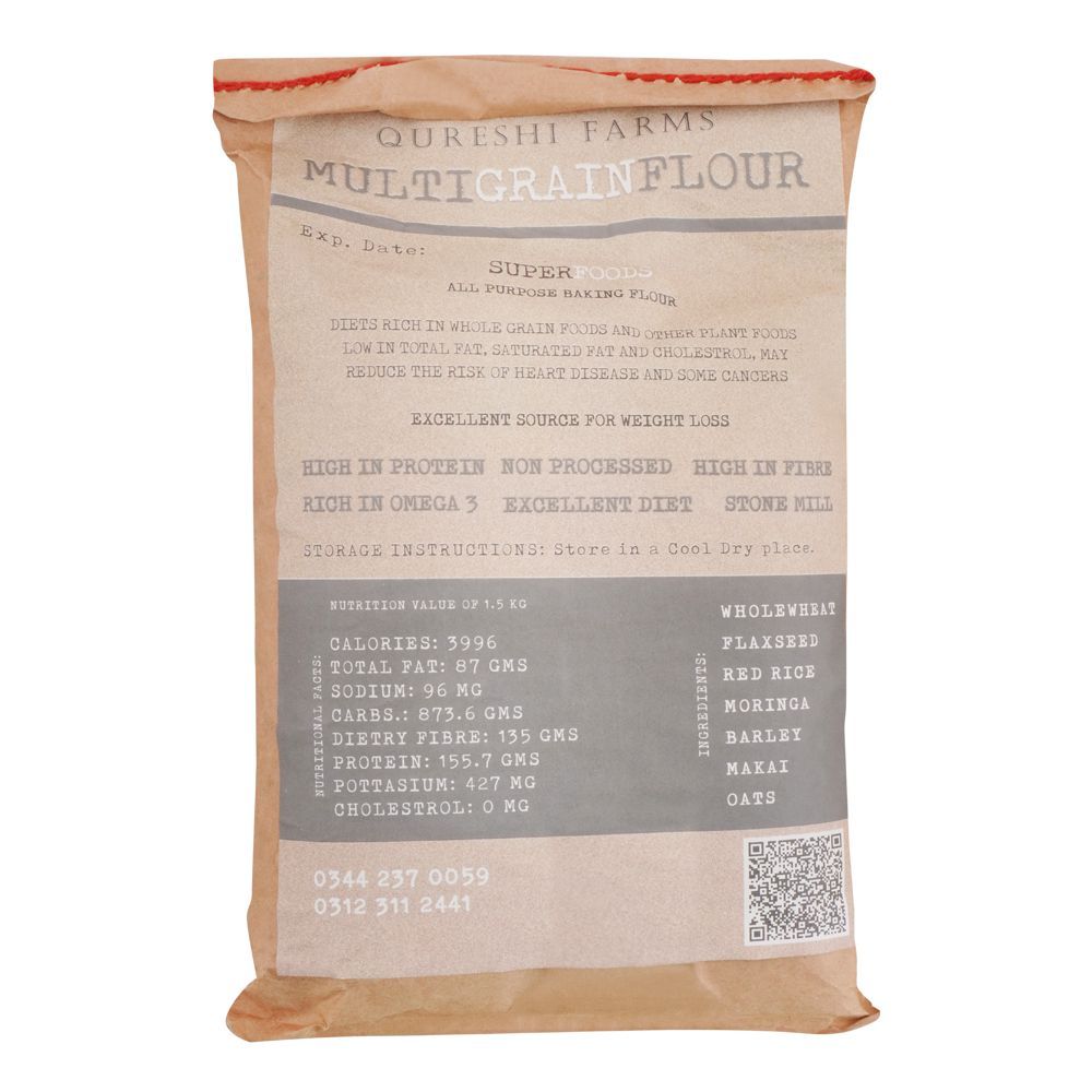 Qureshi Farms Stone Mill Multigrain Flour, 1Kg - Image 2