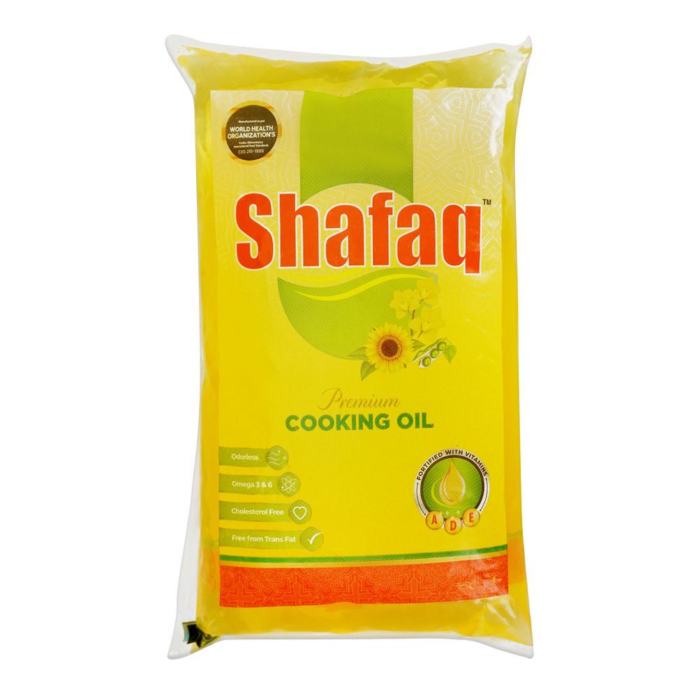 Shafaq Cooking Oil Pouch, 1 Liter - Main Image