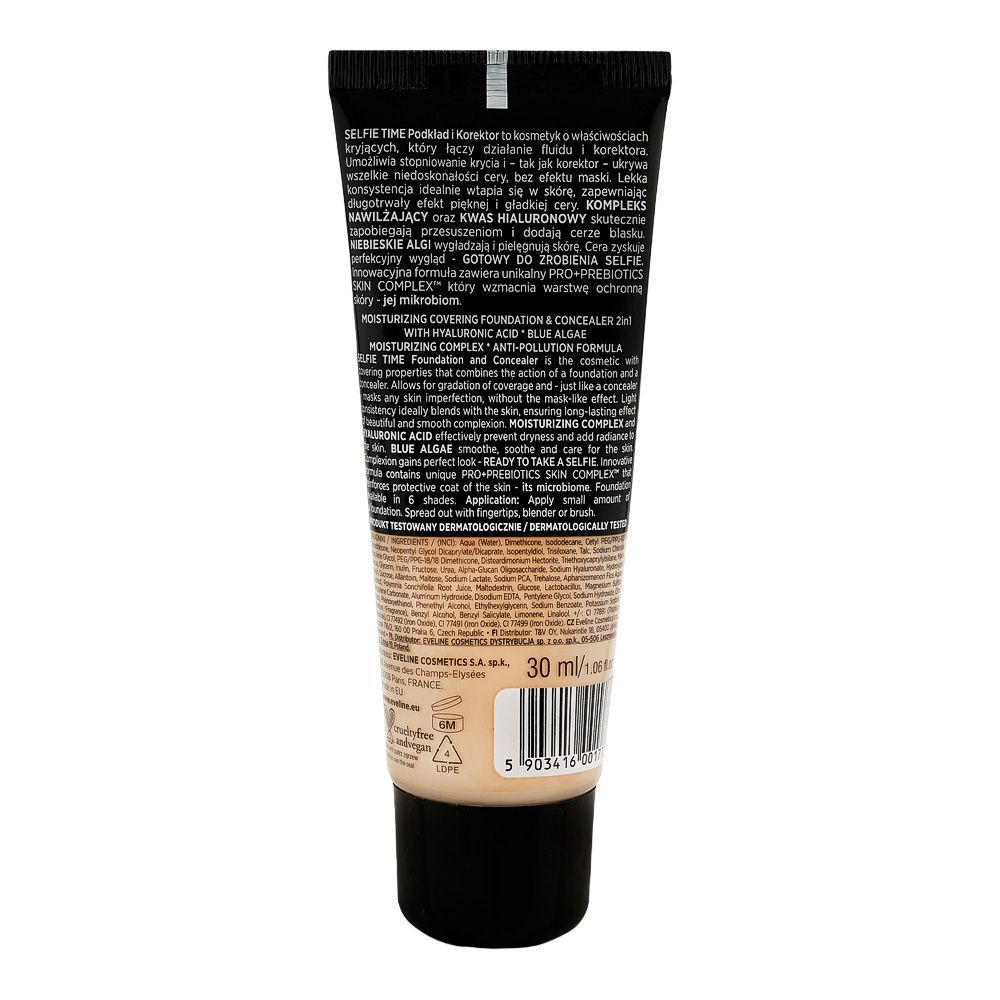 Eveline Selfie Time 2-In-1 Foundation & Concealer, 04 Natural, 30ml - Image 2
