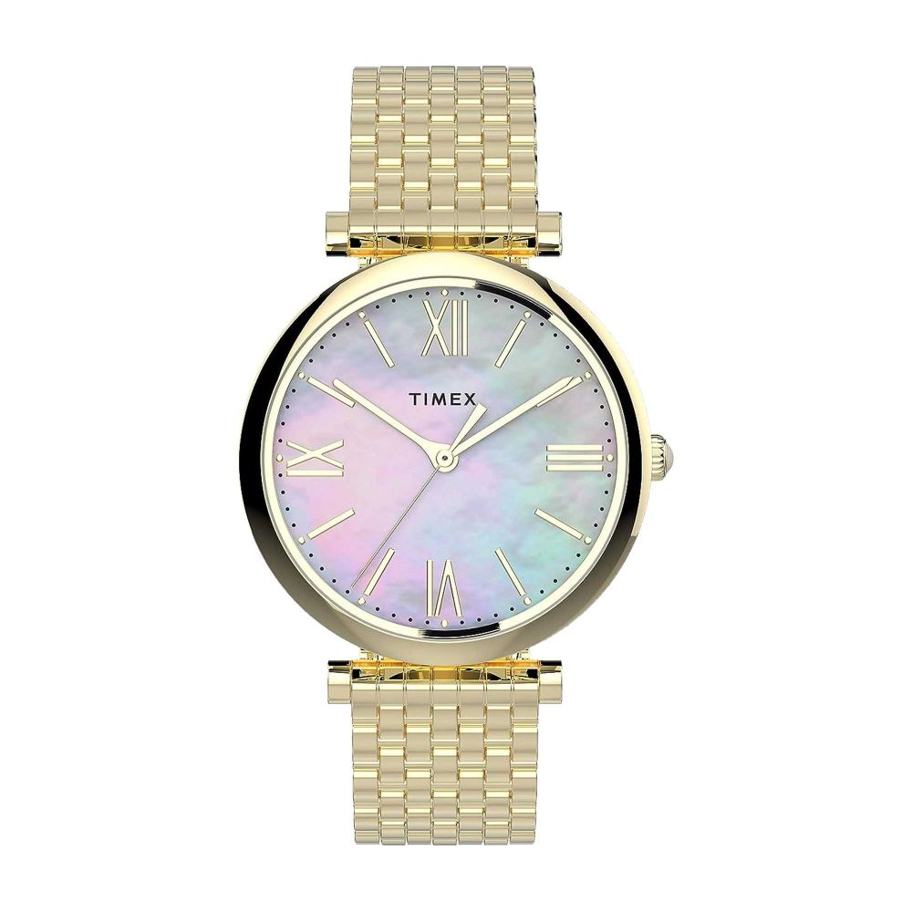 Timex Women's Yellow Gold Round Dial & Bracelet Analog Watch, TW2T79100 - Main Image