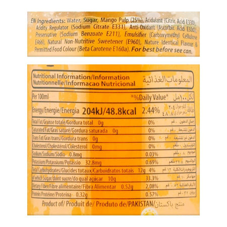 Froot Full Mango Nectar Can, 250ml - Image 3