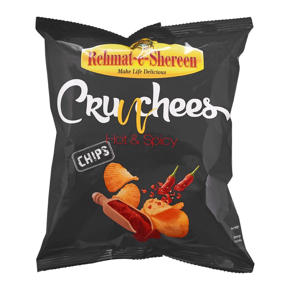 Rehmat-e-Shereen Crunchees, Hot & Spicy Chips, 80g - Main Image