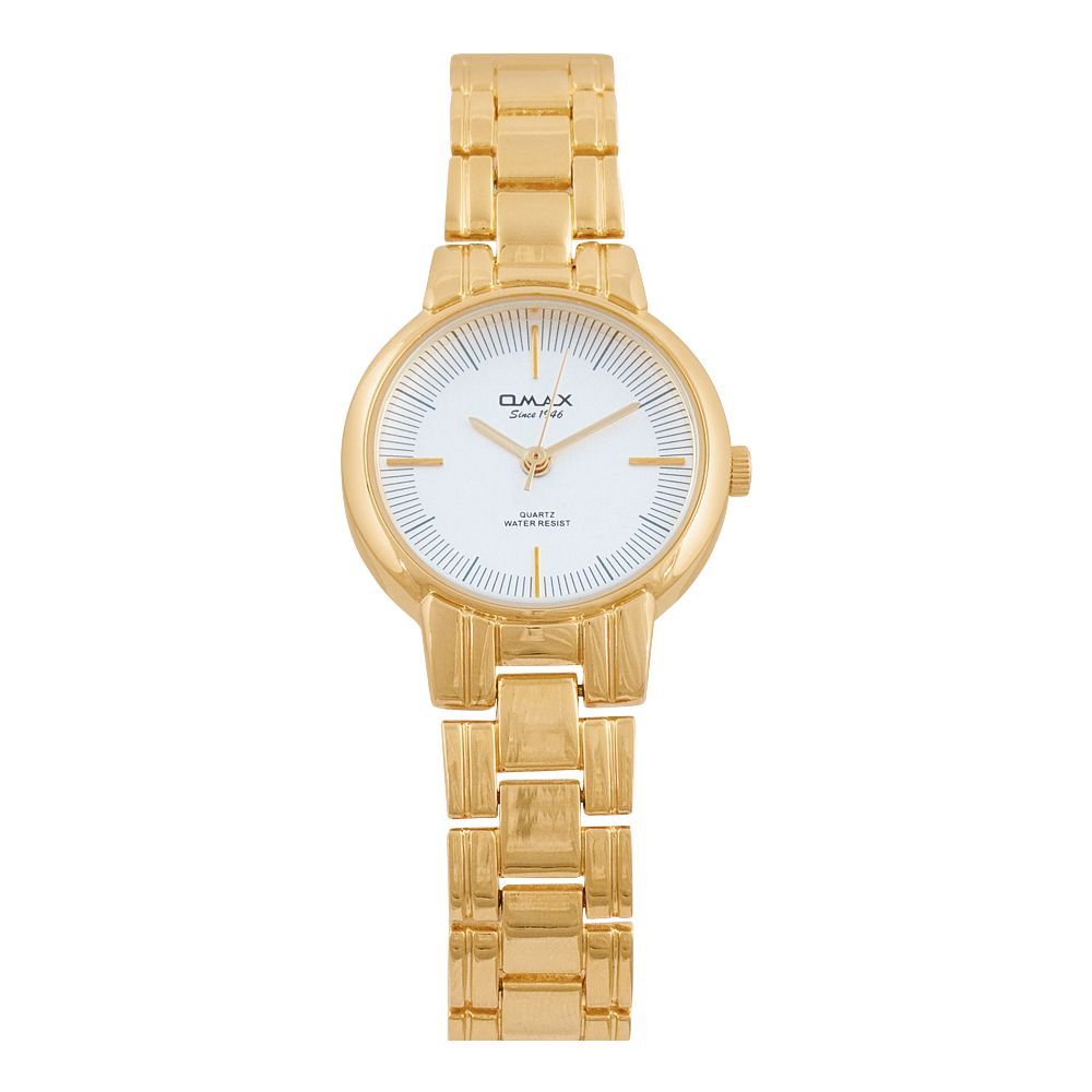 Omax Men's Quartz Yellow Gold Round Dial & Bracelet  Analog Watch, ODC004U00D - Main Image