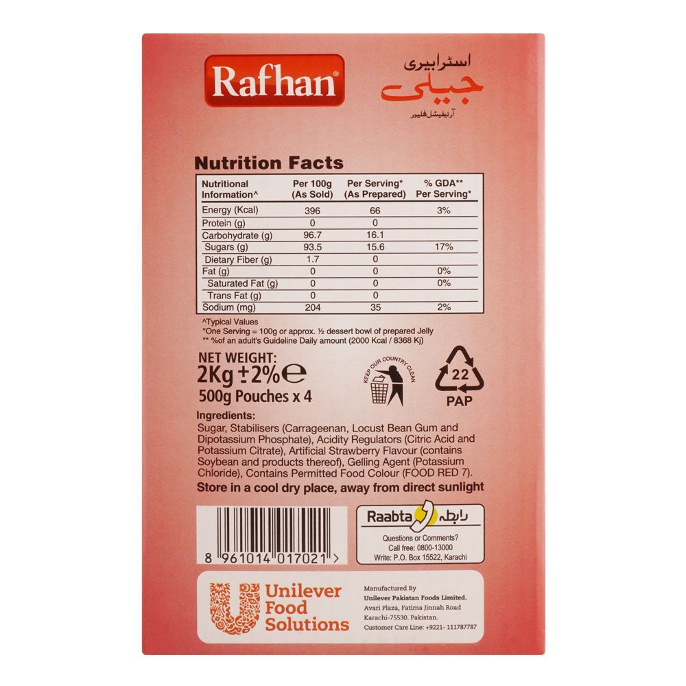 Rafhan Strawberry Jelly Powder, 4 Portions Pack, 2 KG - Image 5