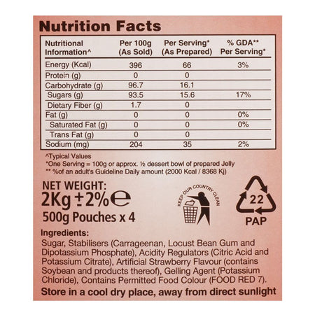Rafhan Strawberry Jelly Powder, 4 Portions Pack, 2 KG - Image 6