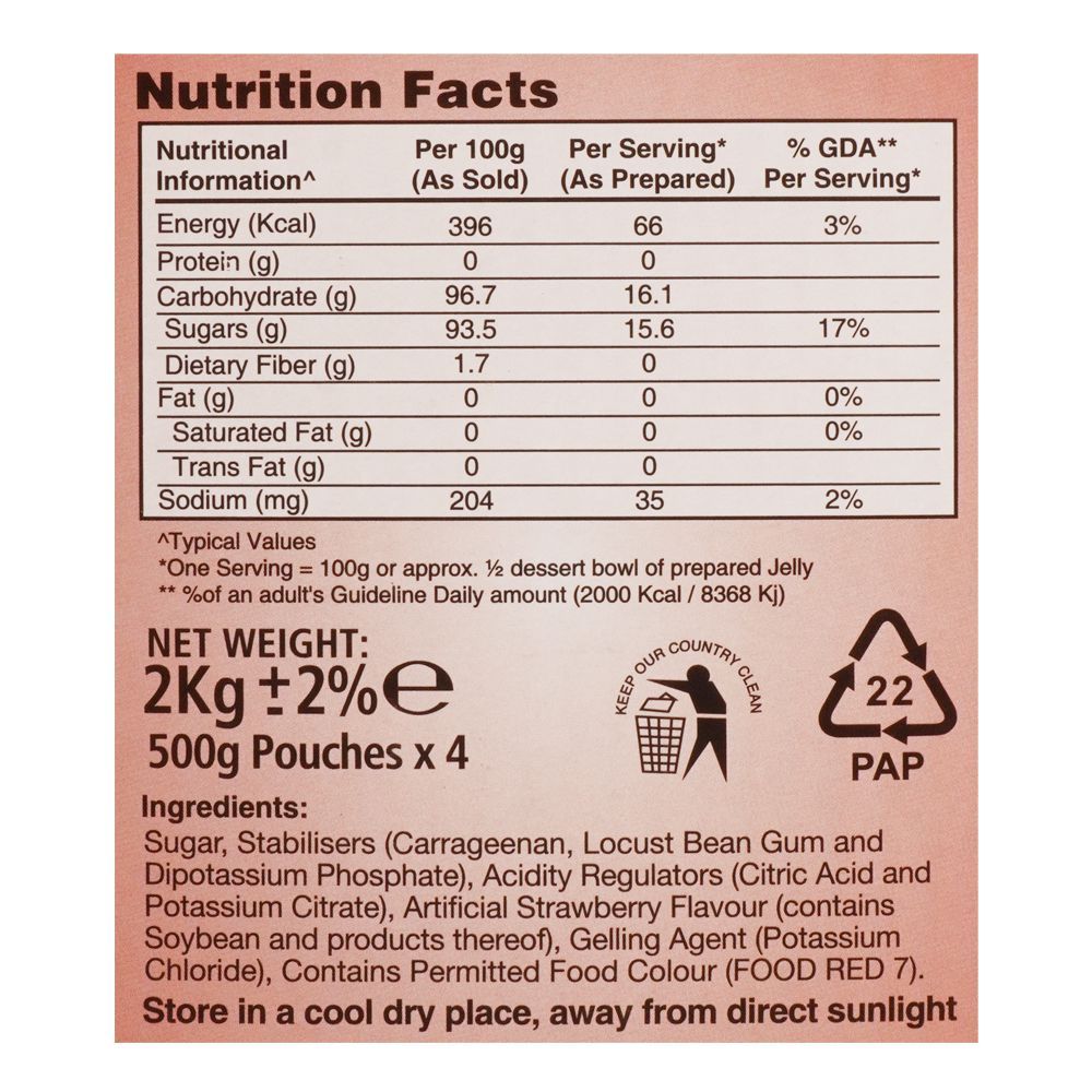 Rafhan Strawberry Jelly Powder, 4 Portions Pack, 2 KG - Image 6