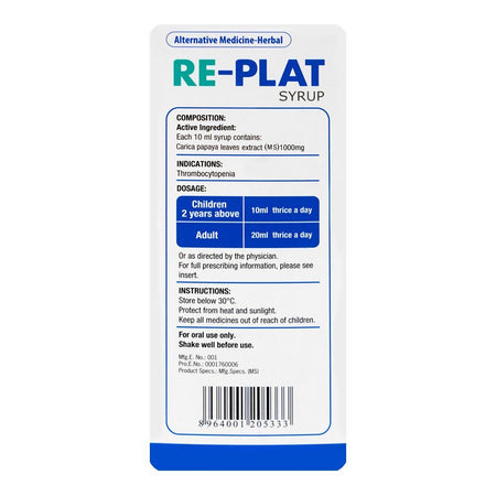 Herbion Re-Plat Syrup, 120ml - Image 2