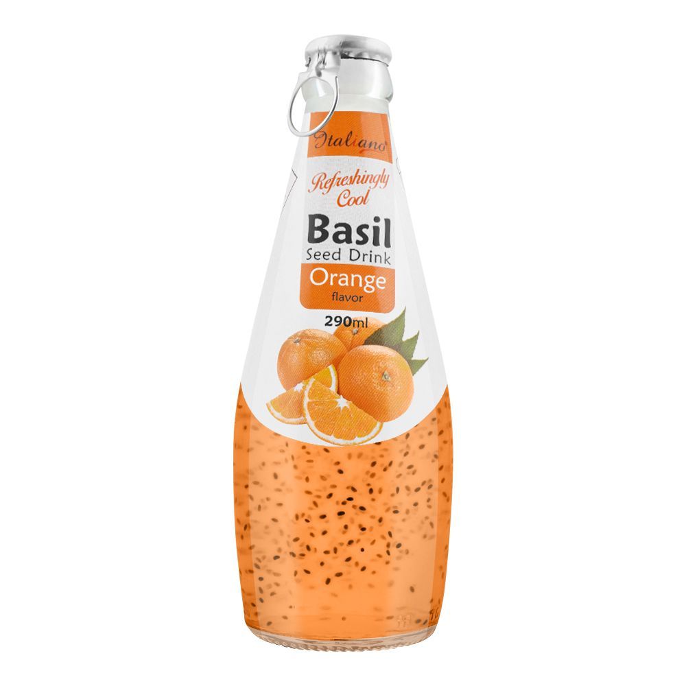Italiano Orange Flavor Basil Seed Drink, 290ml - Main Image