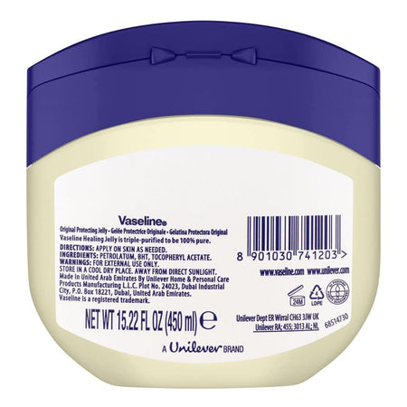 Vaseline Original Protecting Petroleum Jelly, Dermatologist Tested, Skin Protectant, 450ml - Image 3