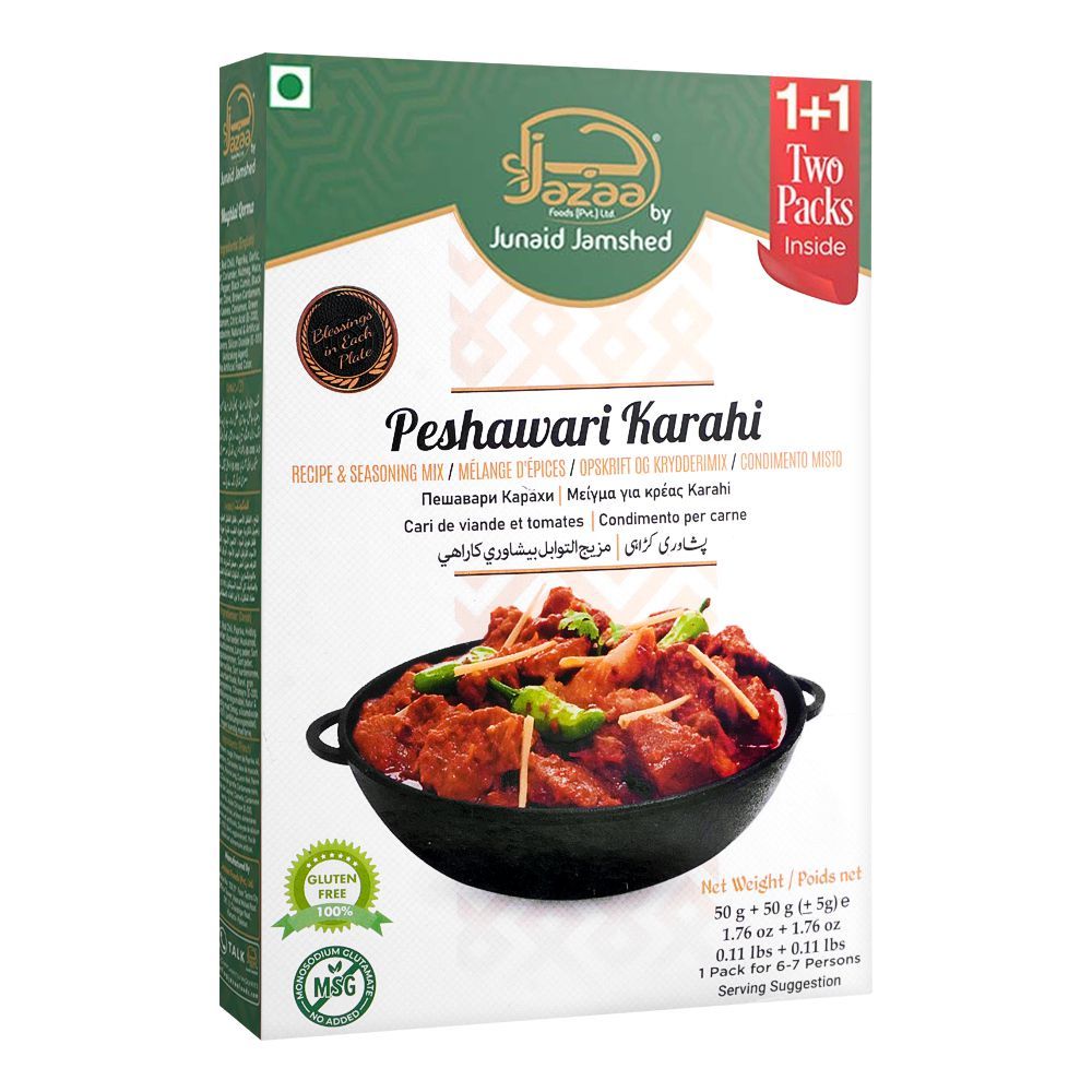 Jazaa Peshawari Karahi Masala, 1+1 Two Packs Inside, 120g - Main Image