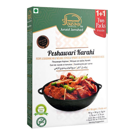 Jazaa Peshawari Karahi Masala, 1+1 Two Packs Inside, 120g - Main Image