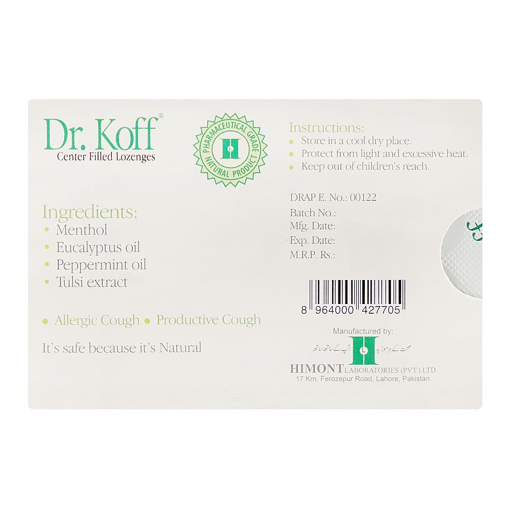 Himont Laboratories Dr.Koff Cough Tulsi Lozenges, 6-Pack - Image 2