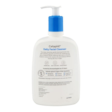 Cetaphil Normal To Oily Skin Daily Facial Cleanser, Glycerin, Vitamin B3 & B5, For Sensitive Skin, 591ml - Image 2