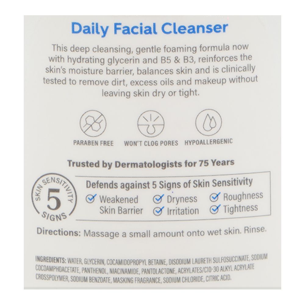 Cetaphil Normal To Oily Skin Daily Facial Cleanser, Glycerin, Vitamin B3 & B5, For Sensitive Skin, 591ml - Image 3