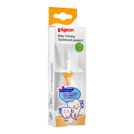 Pigeon Baby Training Toothbrush, Lesson-2, 8-12m, Orange, K78339-1 - Main Image