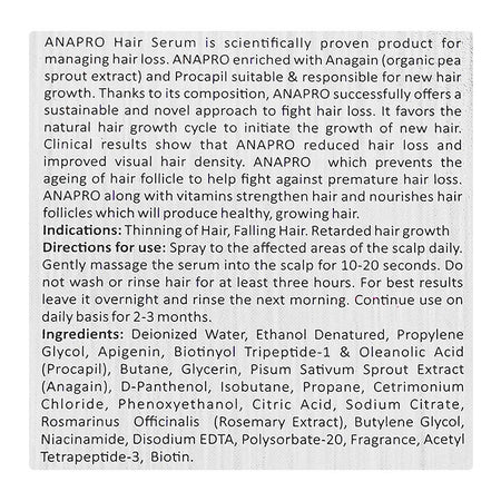 Anapro Anti DHT Hair Serum Spray, Re-grows Hair & Reduces Hair Loss, 50ml - Image 4