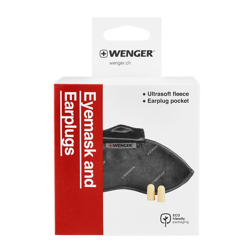 Wenger Eyemask And Earplugs, Black, 611886 - Main Image
