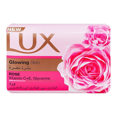 Lux Rose Bar Soap With Vitamin C+E, Glycerin, For Glowing Skin, 170g - Main Image