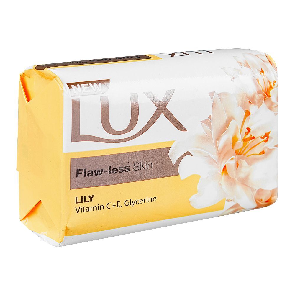 Lux Lily Bar Soap With Vitamin C+E, Glycerin, For Flaw-Less Skin, 170g - Main Image