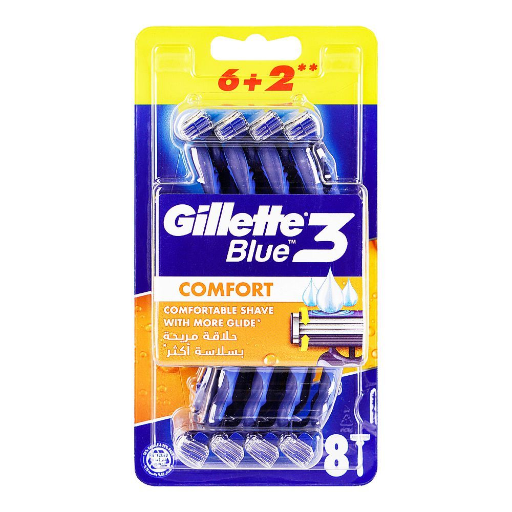 Gillette Blue 3 Comfort Disposable Shaving Razors For Men, 8-Pack - Main Image