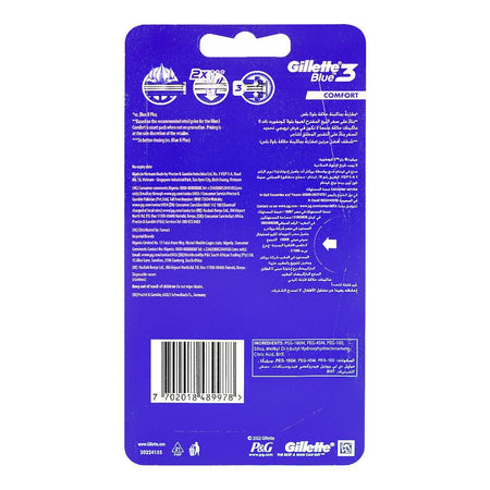 Gillette Blue 3 Comfort Disposable Shaving Razors For Men, 8-Pack - Image 2