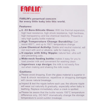 Farlin Wide Neck A-33 Glass Feeding Bottle, 120ml, AB-32005-G - Image 7