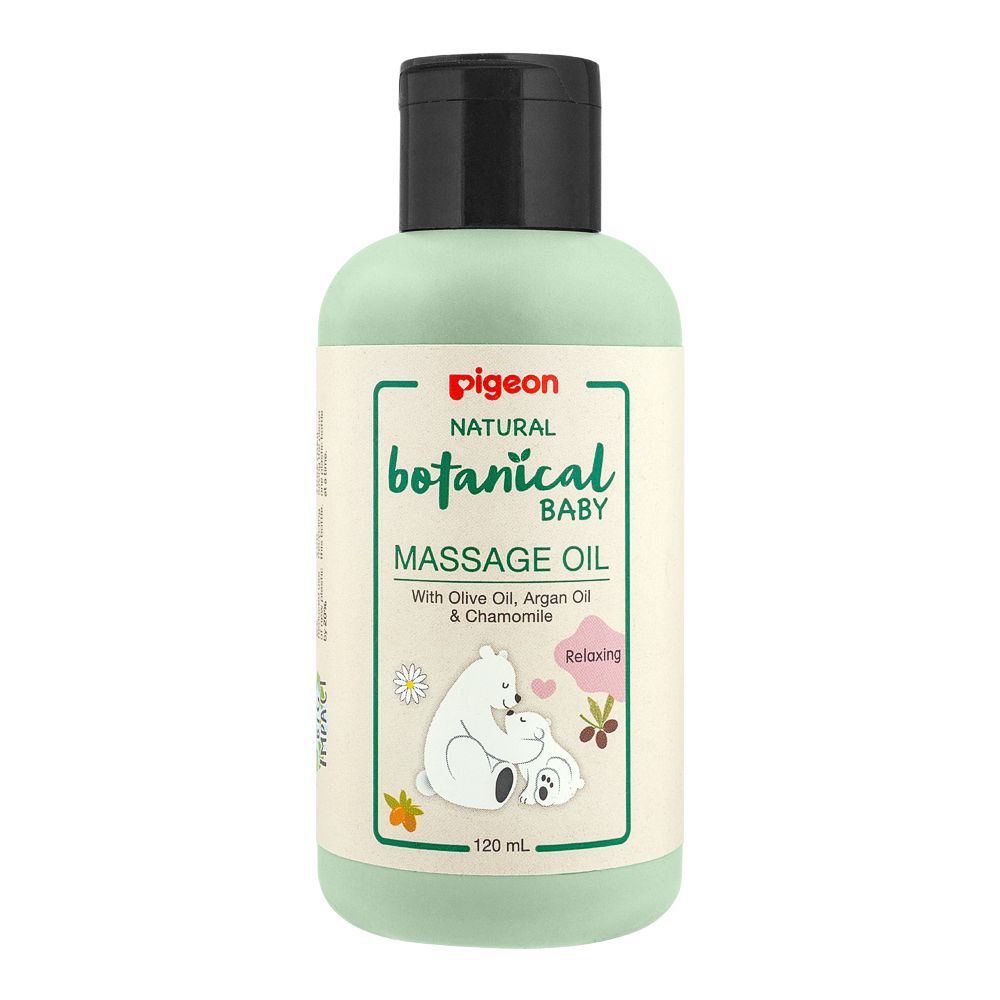 Pigeon Natural Botanical Olive Oil, Argan Oil & Camomile Baby Massage Oil, 120ml - Main Image