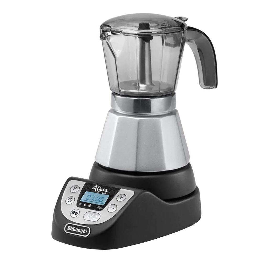 DeLonghi Alicia Plus Electric Moka Coffee Machine, Black/Silver, EMKP42.B - Main Image