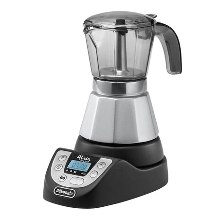 DeLonghi Alicia Plus Electric Moka Coffee Machine, Black/Silver, EMKP42.B - Main Image