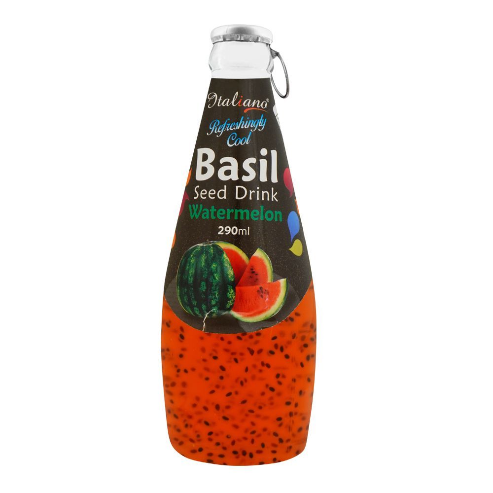 Italiano Water Melon Flavor Basil Seed Drink, 290ml - Main Image