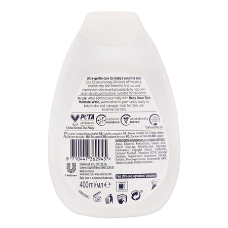 Dove Rich Moisture Sensitive Skin Care Baby Lotion, 400ml - Image 2