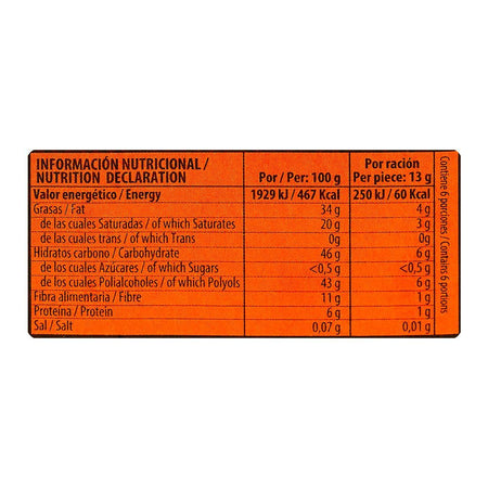 Torras Sugar Free Dark & Cocoa Nibs Chocolate, 75g - Image 3