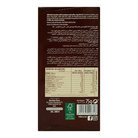 Torras Sugar Free Dark & Coffee Chocolate, 75g - Image 2
