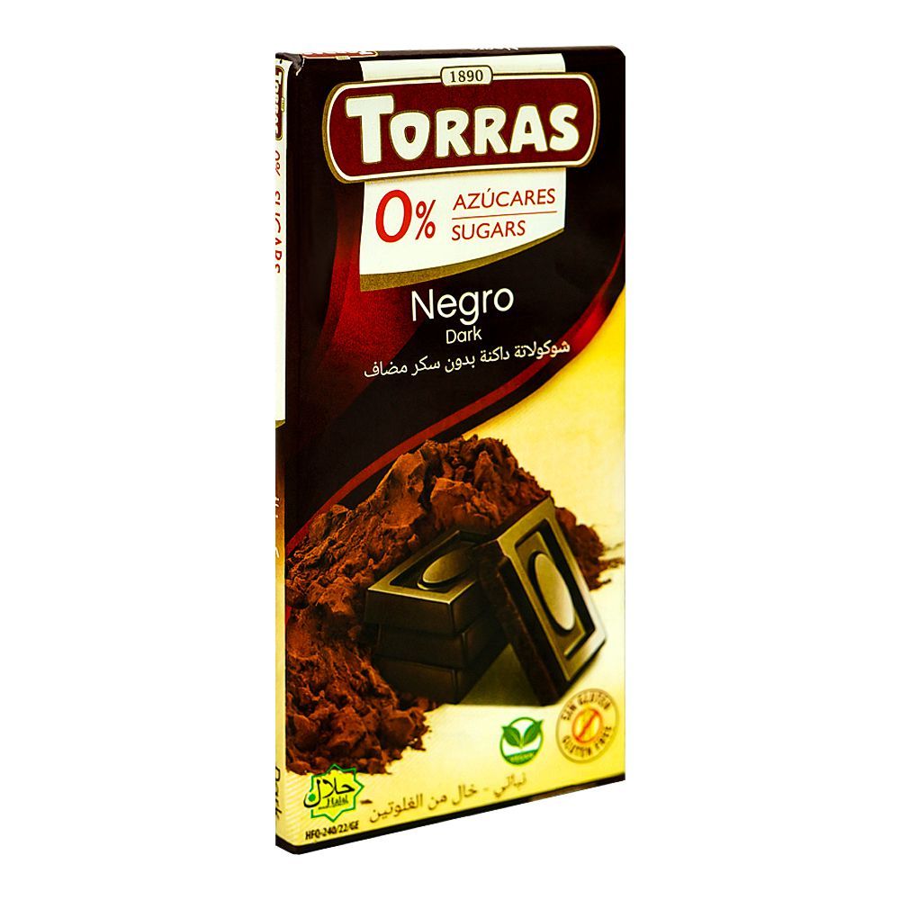 Torras Sugar Free Dark Chocolate, 75g - Main Image